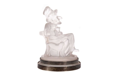 A LATE VICTORIAN FROSTED GLASS FIGURE OF JUDY