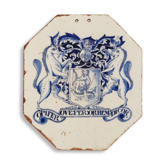 A London Delftware Blue and White Pill Slab, Second Half 18th Century