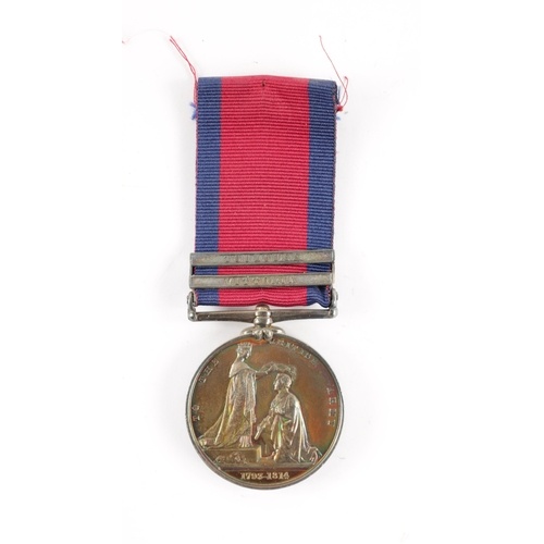 A MILITARY GENERAL SERVICE MEDAL 1793-1814 WITH TWO CLASPS p...