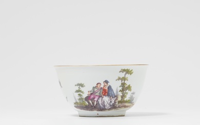 A Meissen porcelain bowl with Watteau style decor