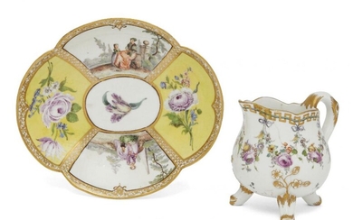 A Meissen porcelain quatrefoil shaped saucer, 18th...