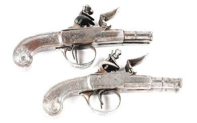 (A) PAIR OF ALL STEEL LONDON MARKED DOUBLE BARREL