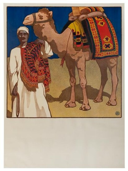 A Persian / oriental rug stock advertising lithograph