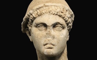 A ROMAN MARBLE HEAD OF HERMES, CIRCA 1ST CENTURY A.D.