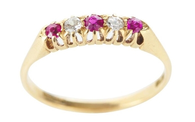 A RUBY AND DIAMOND RING BY WENDT