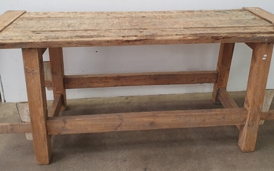 A RUSTIC TIMBER WORK TABLE