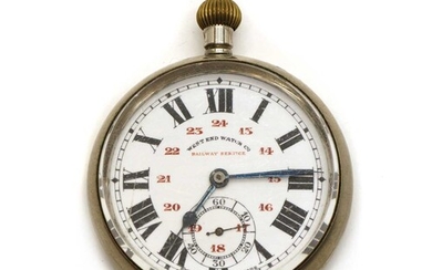 A Railway Service nickel cased pocket watch
