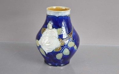 A Royal Doulton Art Nouveau vase decorated with white roses circa 1900