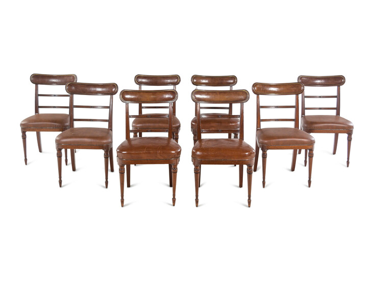 A Set of Eight Regency Style Mahogany Dining Chairs