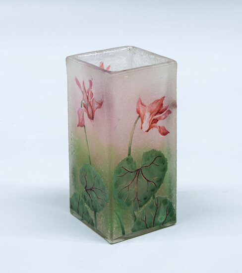 A Small Daum Nancy Cameo and Etched Glass Vase, France, ca 1900