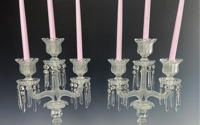 A VERY LARGE PAIR OF BACCARAT ENFANT CANDELABRA