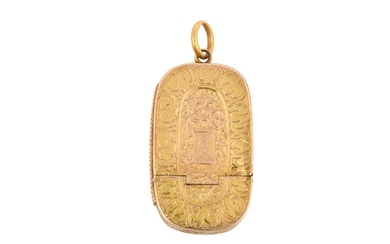 A Victorian Gold Small Vesta-Case Apparently Unmarked, 19th Century