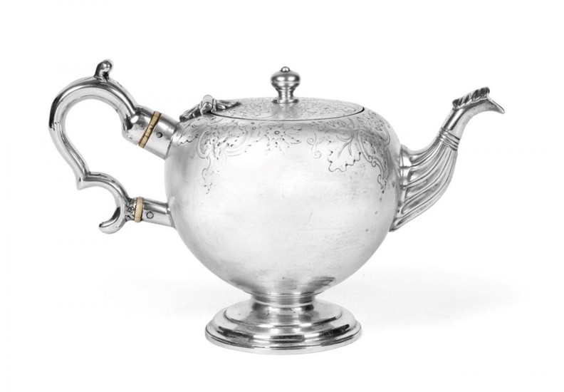 A Victorian Scottish Silver Teapot, by Mackay and Chisholm, Edinburgh,...