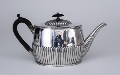 A Victorian Silver Oval Teapot, by F.B. Thomas &...
