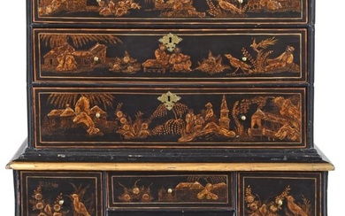 A William and Mary Japanned High Chest