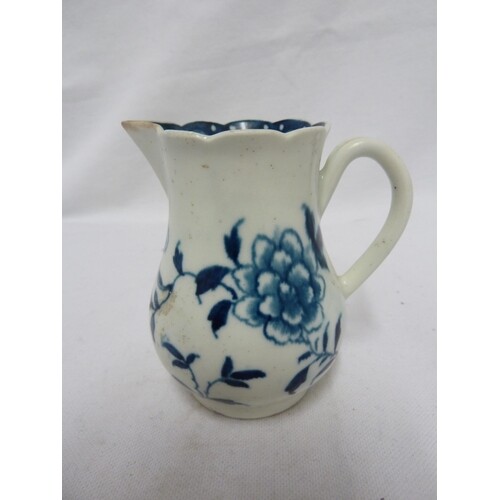 A Worcester porcelain sparrow beak cream jug, painted with t...