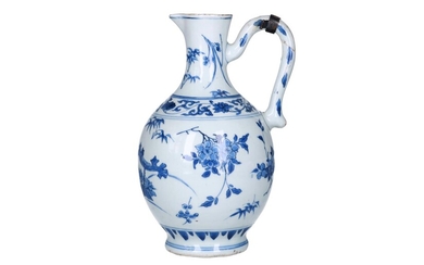 (-), A blue and white porcelain jug with...