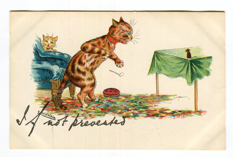 A collection of 33 postcards by Louis Wain, including postcards published by P.M. & Co., J. Beag