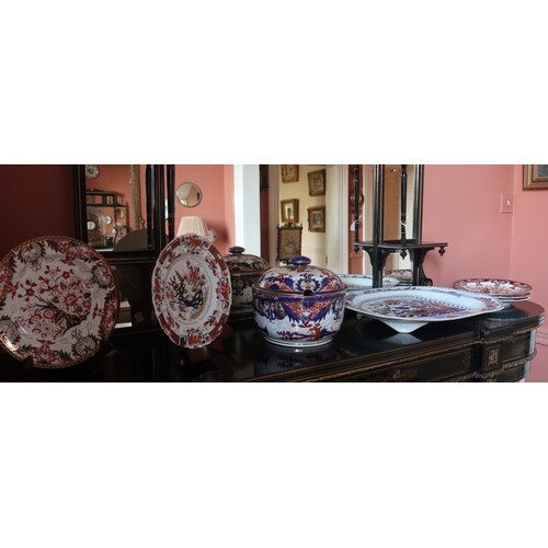 A collection of Victorian and later ironstone ware including...