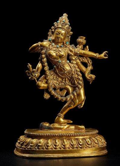 A gilt copper-alloy figure of Kurukulla