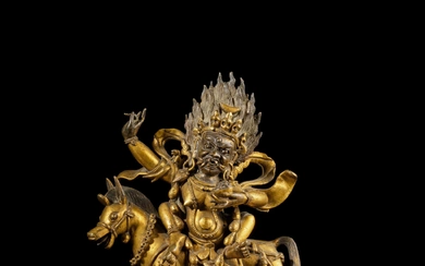 A gilt-copper alloy figure of Shri Devi, Qing dynasty, 18th century