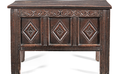 A good Charles II joined oak coffer, North Country, circa 1660