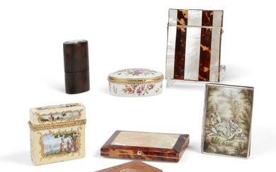 A group of International mixed media vanity cases