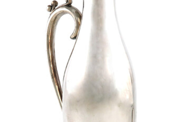 A late-Victorian silver bottle holder and pourer