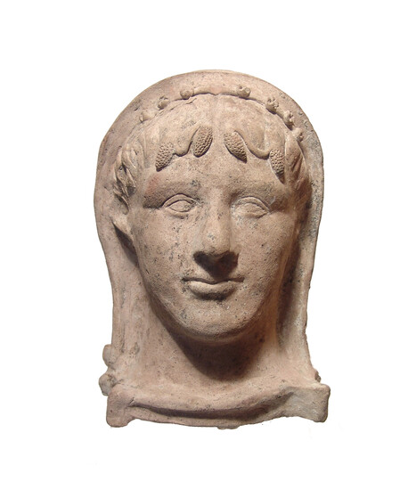 A marvelous Etruscan terracotta head of a man