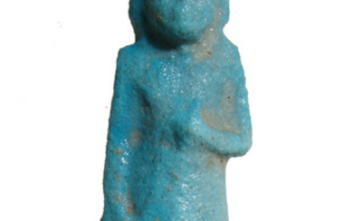 A nice blue glazed Egyptian 'Reis' or overseer ushabti