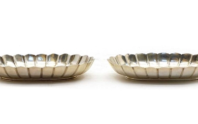 A pair of Victorian silver oval dishes