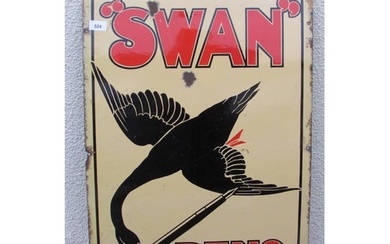 A scarce original enamel advertising sign for “Swan” Pens, 7...