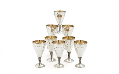 A set of eight silver goblets by P. H. Vogel & Co.