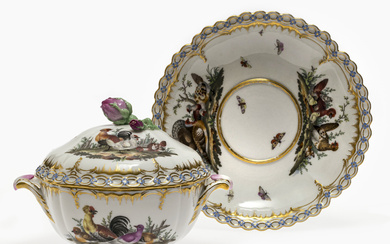 A small tureen with saucer - KPM Berlin, late 18th century