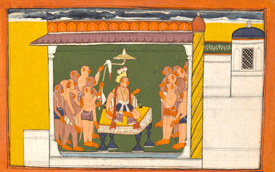 AN ILLUSTRATION FROM THE "SHANGRI" RAMAYANA: THE MONKEY COURT