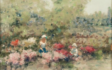 ANDRÉ GISSON OIL ON CANVAS, IN THE GARDEN