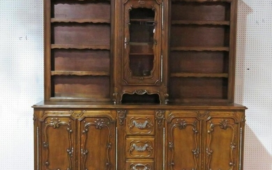 ANTIQUE FRENCH CARVED 2 PC HUTCH