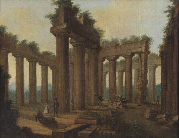 ARTISTA DEL XVIII-XIX SECOLO The temple of Neptune in