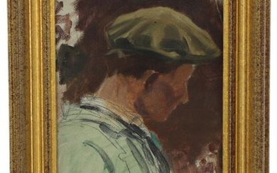 Achille GRANCHI-TAYLOR (1857-1921) "Portrait of a fisherman", mixed technique on cardboard, studio background, unsigned, 24 x 16 cm