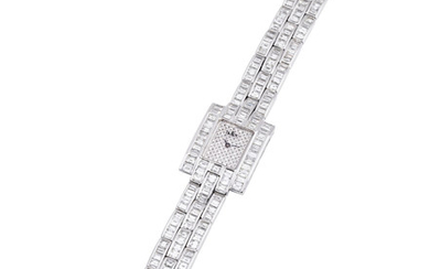 Adler. A Fine Lady's White Gold and Diamond-Set Bracelet Watch
