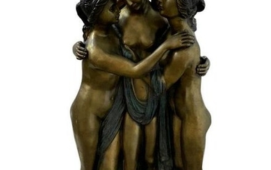 After Torrione Three Graces Palace Size Bronze Sculpture
