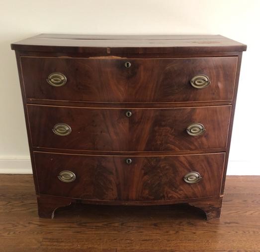 American Federal 3 Drawer Book Matched Dresser