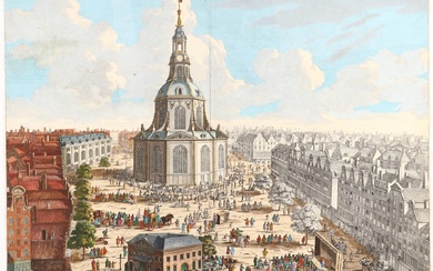 [Amsterdam et ses environs]. (Afbeeldinge van een fraaye Coupel-Kerk, uytgevonden door Mr. Nicolaas Listing, Advokaat,...