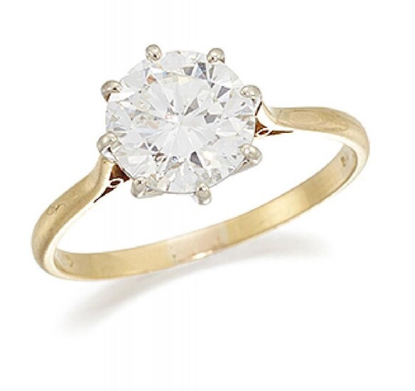 An 18ct. gold, diamond single stone ring,...
