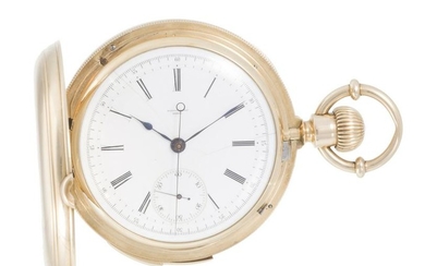 An 18k gold Auguste Piguet chronograph pocket watch