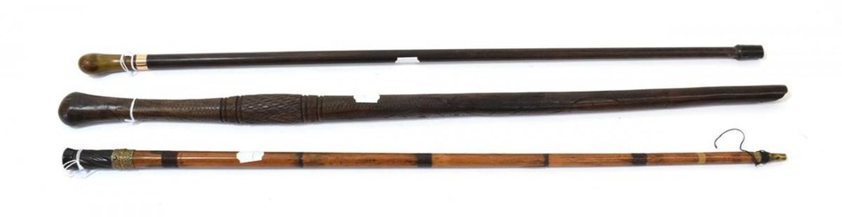 An Early 19th Century French Bamboo Sword Stick, the 76.5cm...
