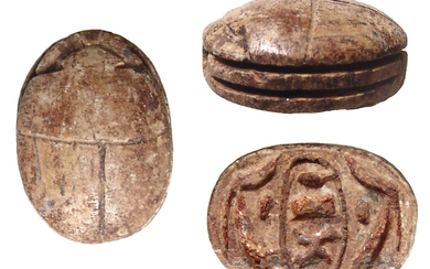 An Egyptian steatite scarab, Ramesside