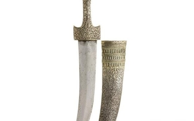 An Ottoman silver-mounted jambia, 19th century
