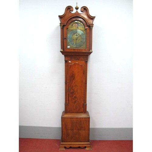 An XVIII Century Mahogany Moonface Eight-Day Longcase Clock,...