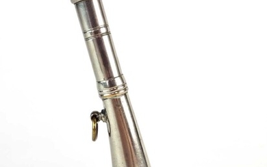 An early 20th century, nickel 'Kohler' beater's horn by Swaine & Adeney